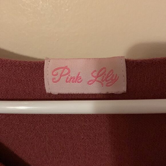 Pink Lily maroon sweater - Picture 4 of 7